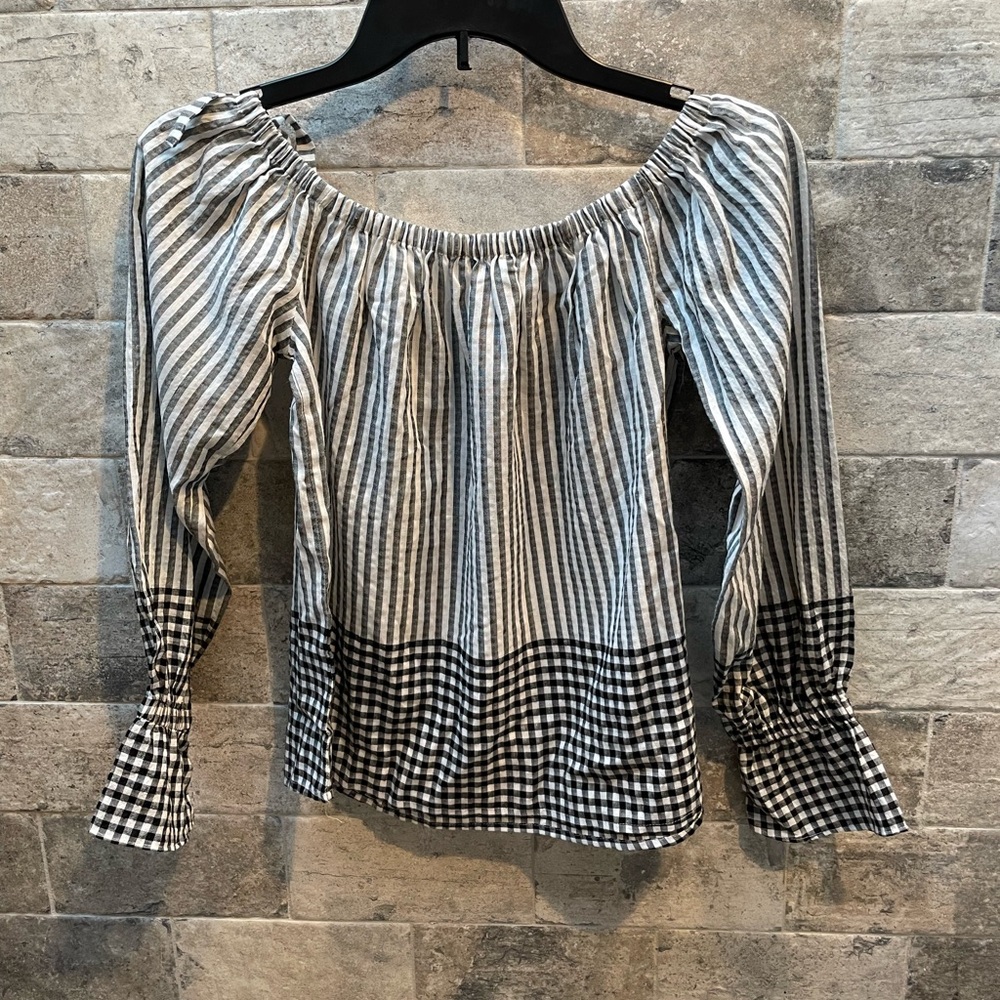 ❤️ EXPRESS OFF THE SHOULDER STRIPED TOP SIZE XS - Picture 9 of 9